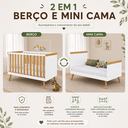 Ver imagem 7 de Berço Peroba Sky Americano Mini Cama Branco Amêndoa Infantil