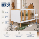 Ver imagem 6 de Berço Peroba Sky Americano Mini Cama Branco Amêndoa Infantil