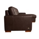 Ver imagem 5 de Sofá Modular 4 Lugares 280cm com Chaise Couro Legítico Fênix Marrom/Caramelo