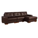 Ver imagem 2 de Sofá Modular 4 Lugares 280cm com Chaise Couro Legítico Fênix Marrom/Caramelo