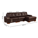 Ver imagem 3 de Sofá Modular 4 Lugares 280cm com Chaise Couro Legítico Fênix Marrom/Caramelo