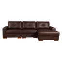 Ver imagem 4 de Sofá Modular 4 Lugares 280cm com Chaise Couro Legítico Fênix Marrom/Caramelo