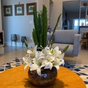 Ver imagem 2 de Arranjo Grande Centro de Mesa Lírio Branco Artificial Completo Decore Fácil Shop