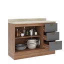 Ver imagem 3 de Balcão Bella 2 Portas 3 Gavetas Nog/cinza 120cm Carraro