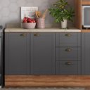 Ver imagem 1 de Balcão Bella 2 Portas 3 Gavetas Nog/cinza 120cm Carraro