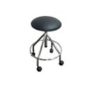 Ver imagem 1 de Mocho Banco Giratório Inox com Rodízios sem Encosto Preto