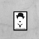 Ver imagem 1 de Quadro Silhueta Charlie Chaplin 45x34cm - com vidro:Madeira preta
