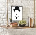 Ver imagem 2 de Quadro Silhueta Charlie Chaplin 45x34cm - com vidro:Madeira preta