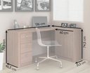 Ver imagem 2 de Mesa para Home Office com Gavetas e 02 Portas Me4100 - Tecno Mobili Amêndoa