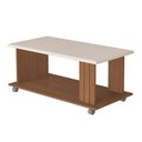 Ver imagem 2 de Mesa de Centro com Ripado e Rodízios Mila Marrom