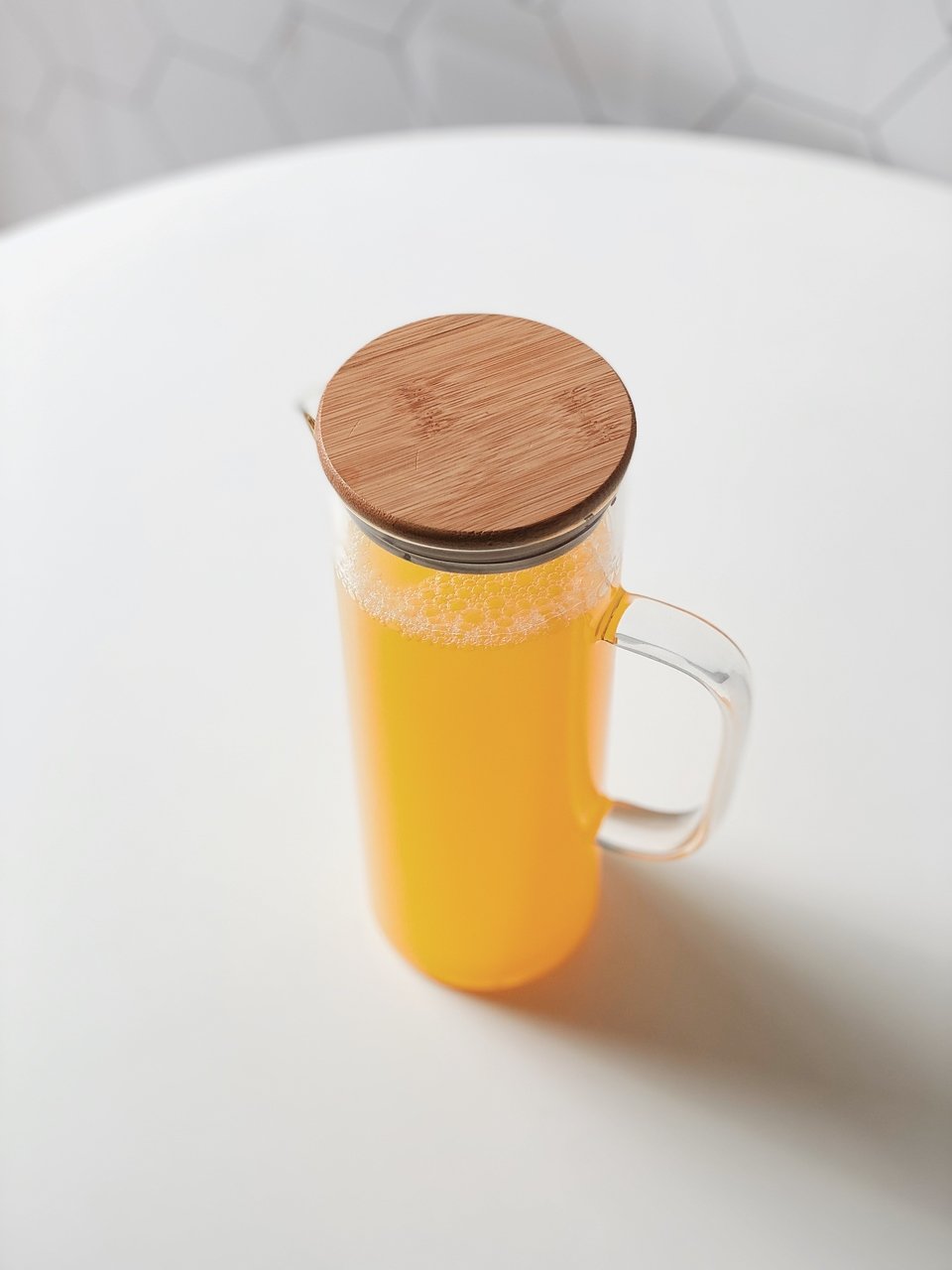 Jarra de Vidro com Tampa de Bambu - 1L - 8