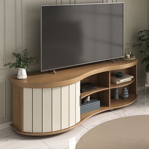Rack para TV até 75 Polegadas, Porta reversível, Tampo em Tamburato