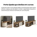 Ver imagem 7 de Rack Ripado Orgânico para TV até 75 Polegadas Tamburato 180cm Tampo Marrom