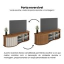 Ver mais imagens de Rack Ripado Orgânico para TV até 75 Polegadas Tamburato 180cm Tampo Marrom