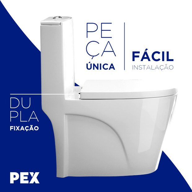 Vaso Sanitário Monobloco PEX Magnus produzido em Cerâmica - 5