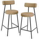 Ver imagem 1 de Kit 02 Banquetas Baixa para Cozinha Sala de Jantar Bancada Milão L02 Linho Bege Escuro - lyam