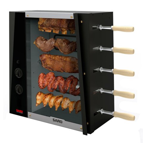 Assador Elétrico Rotativo Saro 05 Espetos 220V CHR12