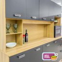 Ver imagem 5 de Armário para Cozinha 10 Portas 2 Gavetas Balcão com Tampo Intense Preto/Freijó/Nero