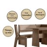 Conjunto Mesa Canto Alemão 2 cadeiras Afrodite Amendoa - 6