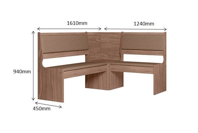 Conjunto Mesa Canto Alemão 2 cadeiras Afrodite Amendoa - 4