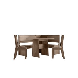 Conjunto Mesa Canto Alemão 2 cadeiras Afrodite Amendoa - 1
