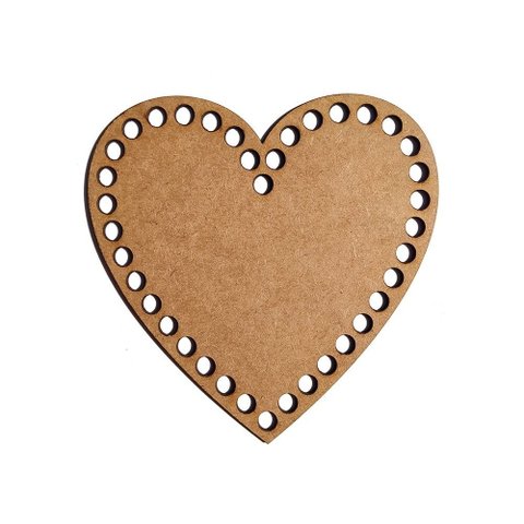 Kit 20 Base Coração 20cm em Mdf Cru para Cesto Crochê Fio de Malha