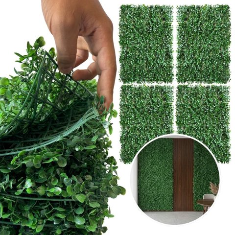 4 Placas Jardim Vertical Artificial 3d Decoração Ambiente Parede Verde Comércio, Festa e Casa