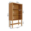 Ver imagem 4 de Kit Buffet 2 Portas 3 Gavetas Rattan e Cristaleira Porta Rattan Magna CabeCasa MadeiraOriginals Bege/Mel