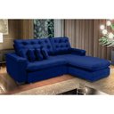 Ver imagem 1 de Sofá Berlin 2.65x2.10m com Chaise Super Pillow Top - Azul