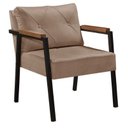 Ver imagem 1 de Poltrona Decorativa Paris Estilo Industrial Gdecor - Tecido Cappucino