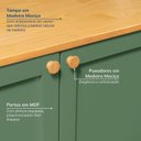 Ver mais imagens de Kit Buffet 2 Portas Laca 3 Gavetas Rattan e Cristaleira Porta Rattan Magna CabeCasa MadeiraOriginals