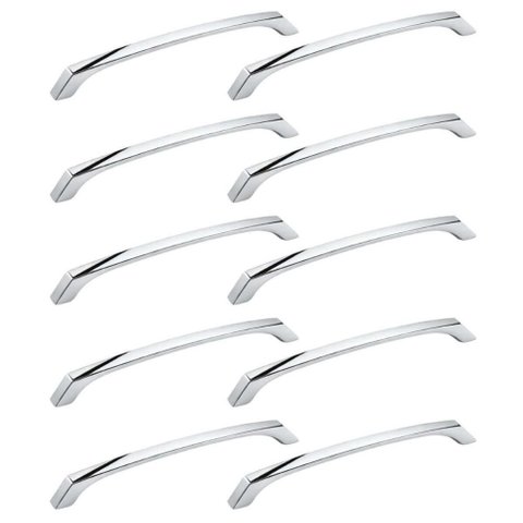 Kit 10 Puxadores Alça Anima para Móvel 16cm Cromado Zamac Bigfer Gaveta Cozinha