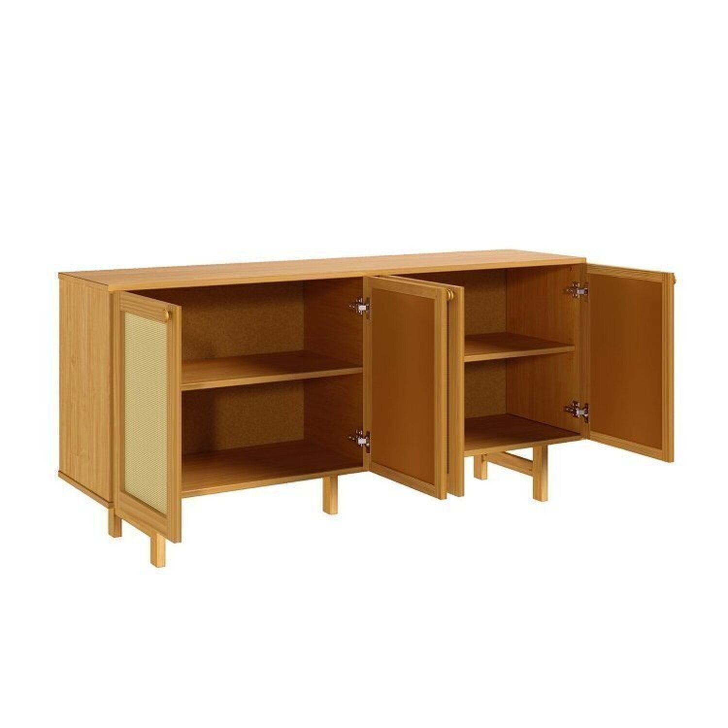 Kit Balcão 4 Portas Rattan com Cristaleira Porta Rattan Magna Cabecasa Madeiramadeira - 19