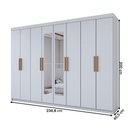 Ver imagem 4 de Guarda-roupa Casal Aurora Radiante 8 Portas 4 Gavetas com Espelho - Panorama Móveis