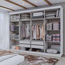 Ver imagem 2 de Guarda-roupa Casal Aurora Radiante 8 Portas 4 Gavetas com Espelho - Panorama Móveis