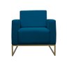 Kit 02 Poltronas Lilly Base de Metal Dourada Suede Azul Royal W&d Decor - 3