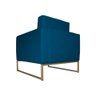 Kit 02 Poltronas Lilly Base de Metal Dourada Suede Azul Royal W&d Decor - 6