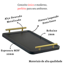 Ver imagem 7 de Bandeja Cantinho do Café Decorativa para Servir Bebidas 28x40:preto Fosco/dourado