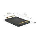 Ver mais imagens de Bandeja Cantinho do Café Decorativa para Servir Bebidas 28x40:preto Fosco/dourado