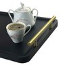 Bandeja Cantinho do Café Decorativa para Servir Bebidas 28x40:preto Fosco/dourado - 5