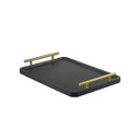 Ver imagem 4 de Bandeja Cantinho do Café Decorativa para Servir Bebidas 28x40:preto Fosco/dourado