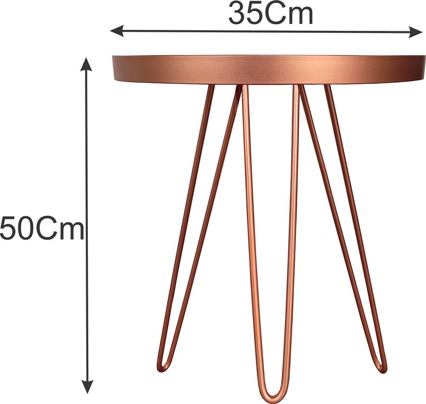 Conjunto Mesa Lateral Cobre em Ferro com Tampo em Vidro - 6