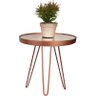 Conjunto Mesa Lateral Cobre em Ferro com Tampo em Vidro - 2