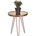 Ver imagem 3 de Conjunto Mesa Lateral Cobre em Ferro com Tampo em Vidro