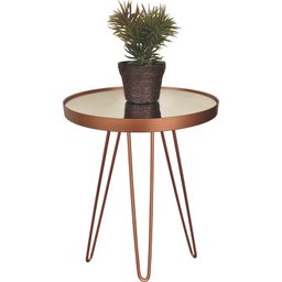 Conjunto Mesa Lateral Cobre em Ferro com Tampo em Vidro - 3
