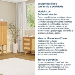 Ki Buffet 2 Portas 3 Gavetas Rattan com Cristaleira Porta Ripada Magna CabeCasa MadeiraMadeira - 12