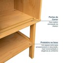 Ver imagem 7 de Ki Buffet 2 Portas 3 Gavetas Rattan com Cristaleira Porta Ripada Magna CabeCasa MadeiraOriginals Bege/Mel