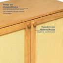 Ver mais imagens de Ki Buffet 2 Portas 3 Gavetas Rattan com Cristaleira Porta Ripada Magna CabeCasa MadeiraOriginals Bege/Mel