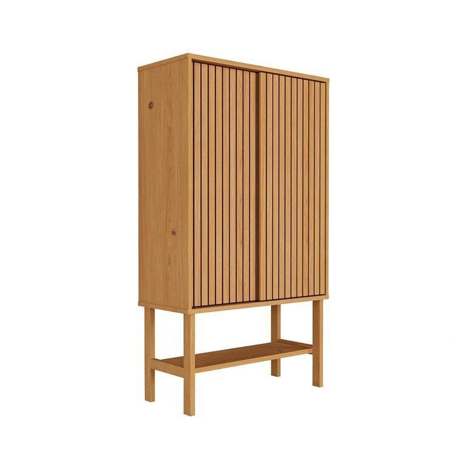 Kit Buffet 2 Portas Laca 3 Gavetas Rattan com Cristaleira Porta Ripada Magna Cabecasa Madeiramadeira - 13