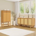 Ver imagem 1 de Kit Balcão 4 Portas Rattan com Cristaleira Porta Ripada Magna CabeCasa MadeiraOriginals